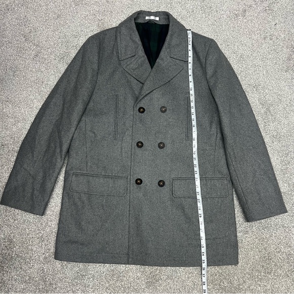 Ralph Lauren Pea Coat Mens Size 44L Gray Double Breasted Naval Wool Blend - Picture 2 of 10
